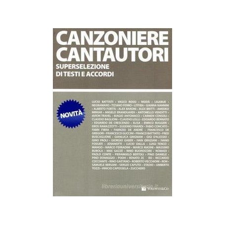 CANZONIERE DEI CANTAUTORI paradisesound strumenti musicali on line