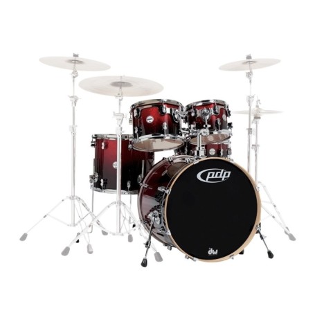 Batteria Acustica Pdp Shellset Concept Maple Red to Black Sparkle paradisesound strumenti musicali on line