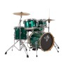 SET BATTERIA ACUSTICA TAMBURO T5 S22 GREEN SPARKLE paradisesound strumenti musicali on line