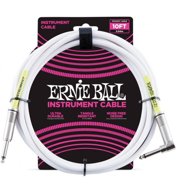 ERNIE BALL - P6049 CAVO PVC WHITE 3 M paradisesound strumenti musicali on line