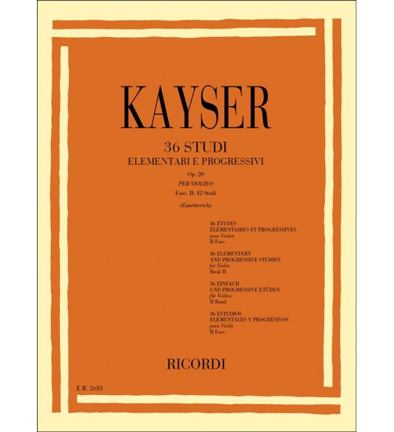 Kaiser 36 Studi elementari e progressivi Op.20 Vol 2 paradisesound strumenti musicali on line