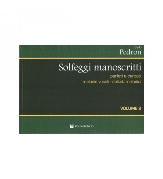 PEDRON SOLFEGGI MANOSCRITTI VOL 2 paradisesound strumenti musicali on line