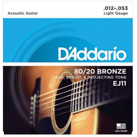 Set corde per chitarra acustica D'ADDARIO EJ11 paradisesound strumenti musicali on line