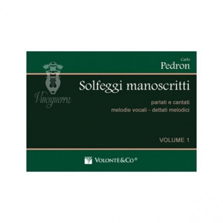 PEDRON SOLFEGGI MANOSCRITTI VOL 1 paradisesound strumenti musicali on line