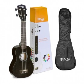 Ukulele soprano black con borsa stagg us-night paradisesound strumenti musicali on line