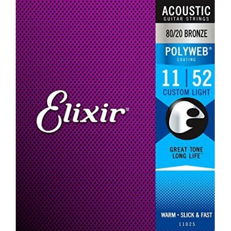 Set per acustica ELIXIR 11025 80/20 Bronze POLYWEB 11/52 paradisesound strumenti musicali on line