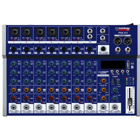 AUDIODESIGN PAMX2.311 MIXER 5 CANALI CON BT E USB