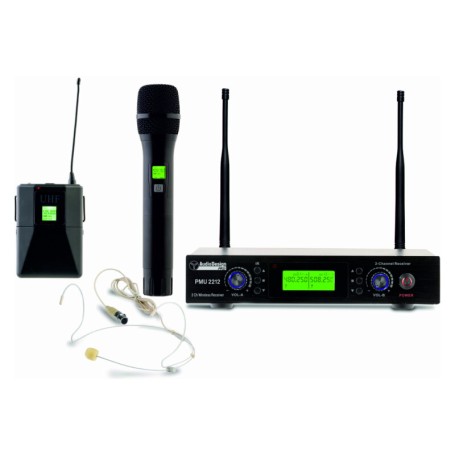 Audio Design PMU 2212HBP Sistema wireless UHF 1 microfono e 1 body pack + archetto paradisesound strumenti musicali on line