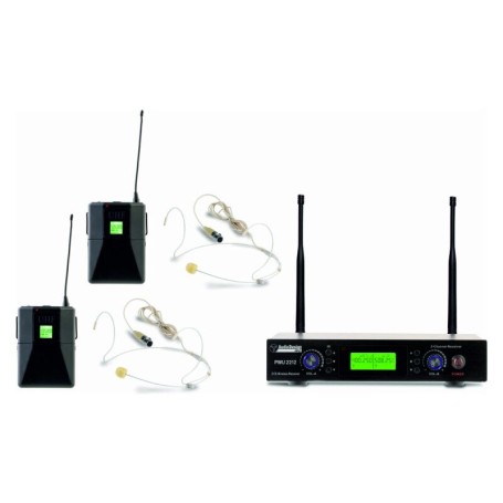 Audio Design PMU 2212BP Sistema wireless UHF con 2 body pack + archetti paradisesound strumenti musicali on line