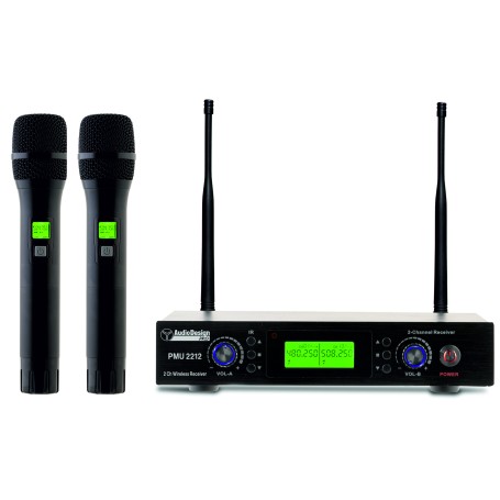 Audio Design PMU 2212 Sistema wireless UHF con 2 microfoni a gelato paradisesound strumenti musicali on line